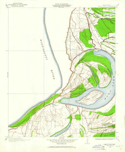 United States Geological Survey Moon Lake, MS-AR (1908, 24000-Scale) digital map