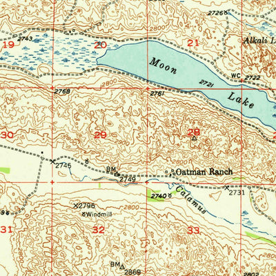 United States Geological Survey Moon Lake, NE (1951, 62500-Scale) digital map
