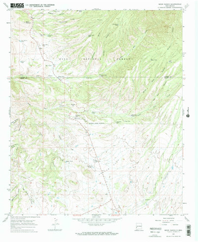 United States Geological Survey Moon Ranch, NM (1965, 24000-Scale) digital map