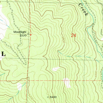 United States Geological Survey Moonlight Peak, CA (1980, 24000-Scale) digital map