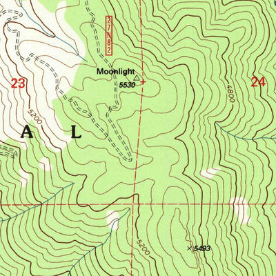 United States Geological Survey Moonlight Peak, CA (1994, 24000-Scale) digital map