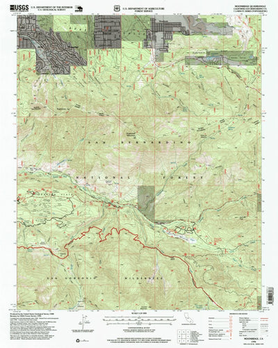 United States Geological Survey Moonridge, CA (1996, 24000-Scale) digital map