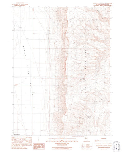 United States Geological Survey Moonshine Canyon, NV (1991, 24000-Scale) digital map
