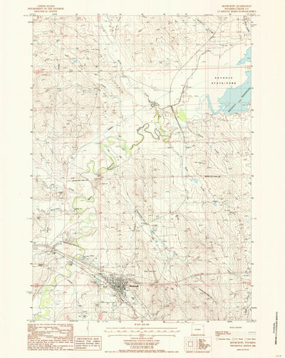 United States Geological Survey Moorcroft, WY (1984, 24000-Scale) digital map