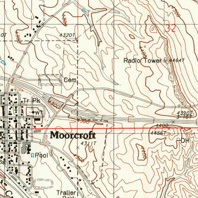 United States Geological Survey Moorcroft, WY (1984, 24000-Scale) digital map