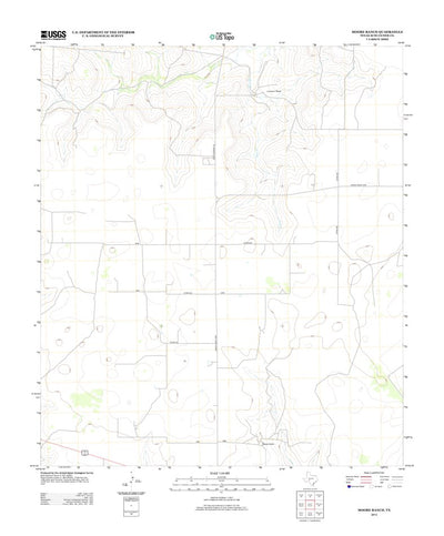 United States Geological Survey Moore Ranch, TX (2012, 24000-Scale) digital map