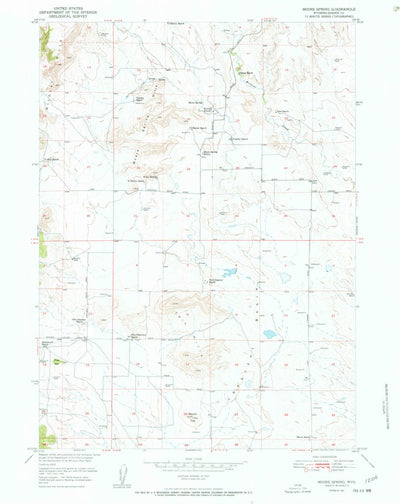 United States Geological Survey Moore Spring, WY (1951, 24000-Scale) digital map