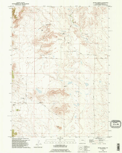 United States Geological Survey Moore Spring, WY (1990, 24000-Scale) digital map
