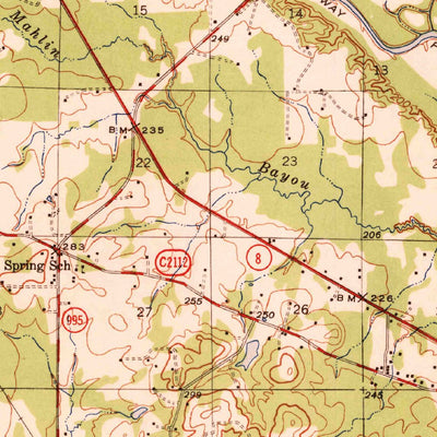 United States Geological Survey Mooringsport, LA (1948, 62500-Scale) digital map