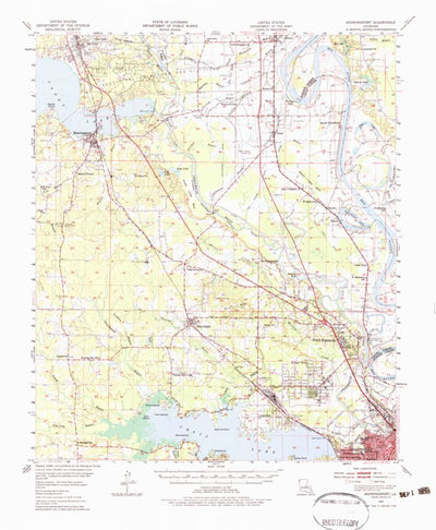 United States Geological Survey Mooringsport, LA (1955, 62500-Scale) digital map