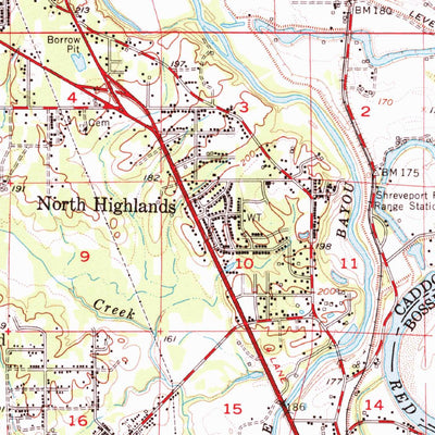 United States Geological Survey Mooringsport, LA (1955, 62500-Scale) digital map
