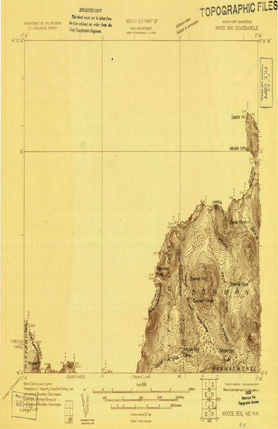 United States Geological Survey Moose Bog, ME-NH (1927, 48000-Scale) digital map