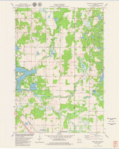 United States Geological Survey Moose Ear Lake, WI (1978, 24000-Scale) digital map