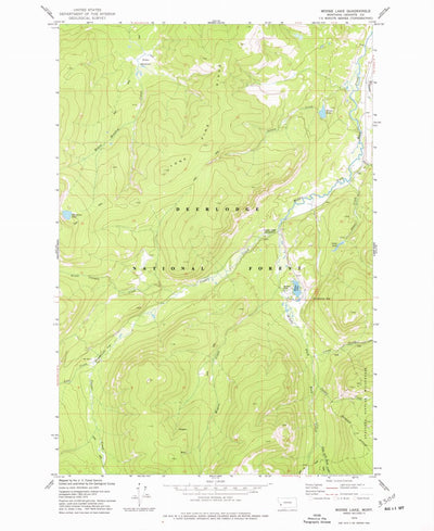 United States Geological Survey Moose Lake, MT (1974, 24000-Scale) digital map