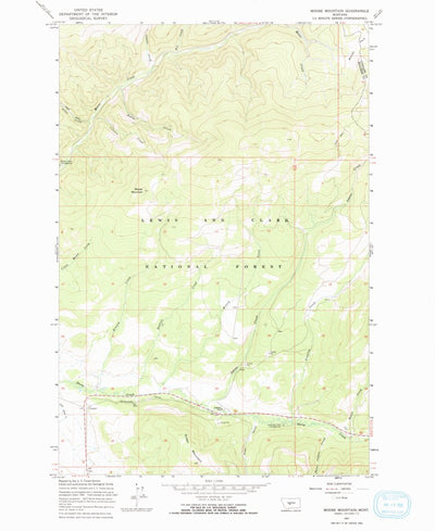 United States Geological Survey Moose Mountain, MT (1967, 24000-Scale) digital map