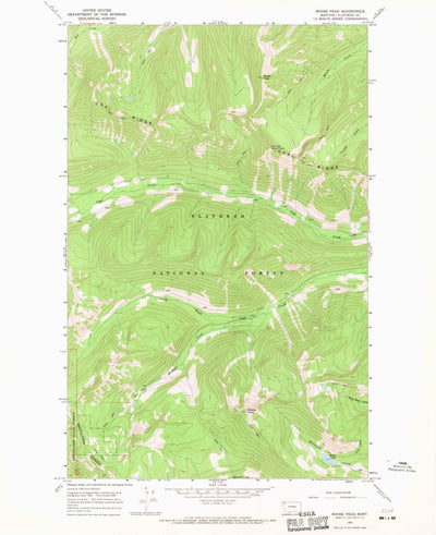 United States Geological Survey Moose Peak, MT (1966, 24000-Scale) digital map