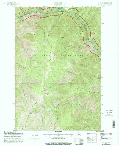 United States Geological Survey Moose Ridge, ID (1995, 24000-Scale) digital map