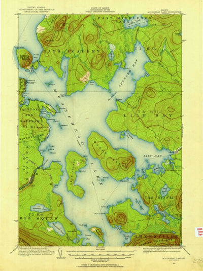 United States Geological Survey Moosehead Lake, ME (1920, 62500-Scale) digital map