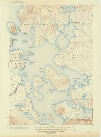 United States Geological Survey Moosehead Lake, ME (1922, 62500-Scale) digital map