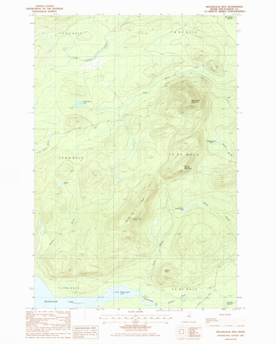 United States Geological Survey Mooseleuk Mountain, ME (1985, 24000-Scale) digital map