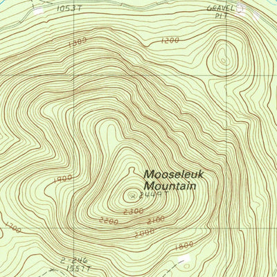 United States Geological Survey Mooseleuk Mountain, ME (1985, 24000-Scale) digital map
