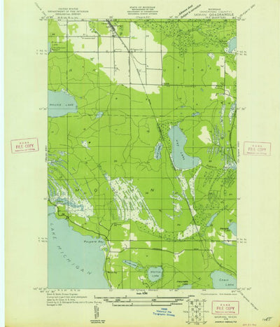 United States Geological Survey Moran, MI (1948, 31680-Scale) digital map