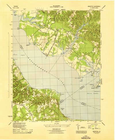 United States Geological Survey Morattico, VA (1944, 31680-Scale) digital map