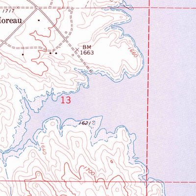 United States Geological Survey Moreau, SD (1968, 24000-Scale) digital map