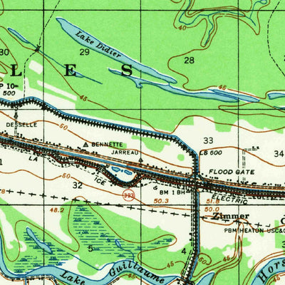 United States Geological Survey Moreauville, LA (1941, 62500-Scale) digital map