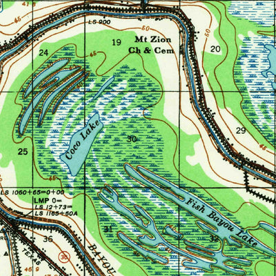 United States Geological Survey Moreauville, LA (1941, 62500-Scale) digital map