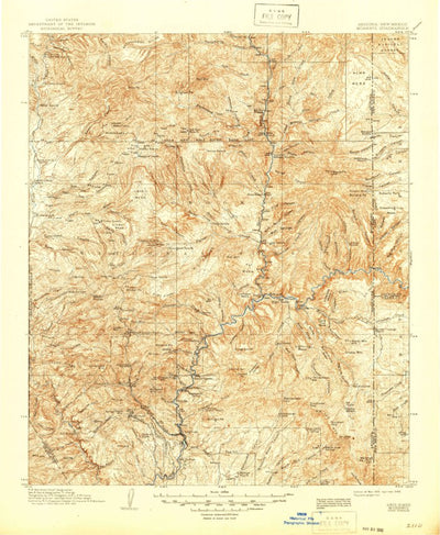 United States Geological Survey Morenci, AZ-NM (1915, 125000-Scale) digital map