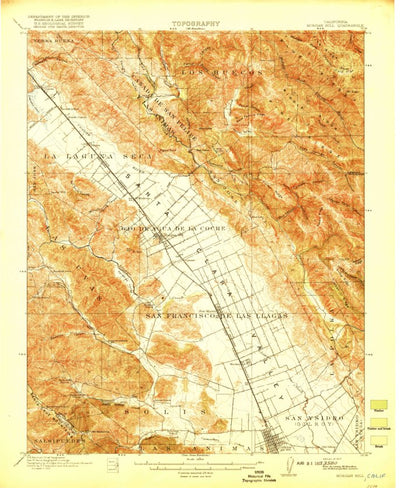 United States Geological Survey Morgan Hill, CA (1917, 62500-Scale) digital map