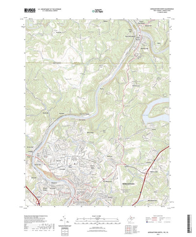 United States Geological Survey Morgantown North, WV (2023, 24000-Scale) digital map