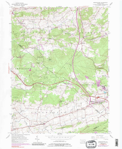United States Geological Survey Morgantown, PA (1956, 24000-Scale) digital map