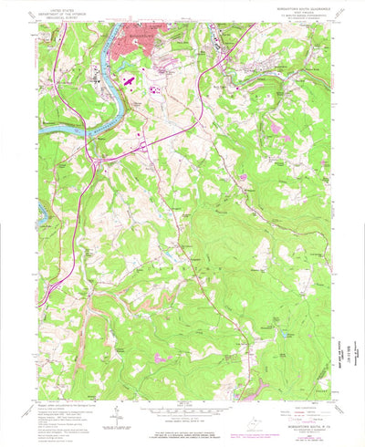United States Geological Survey Morgantown South, WV (1957, 24000-Scale) digital map