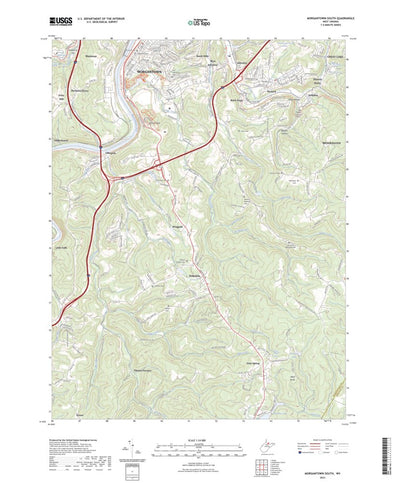 United States Geological Survey Morgantown South, WV (2023, 24000-Scale) digital map