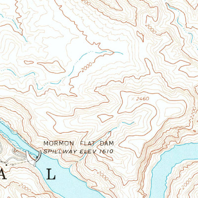 United States Geological Survey Mormon Flat Dam, AZ (1964, 24000-Scale) digital map