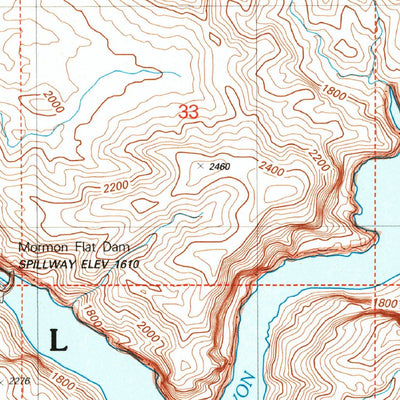 United States Geological Survey Mormon Flat Dam, AZ (2004, 24000-Scale) digital map