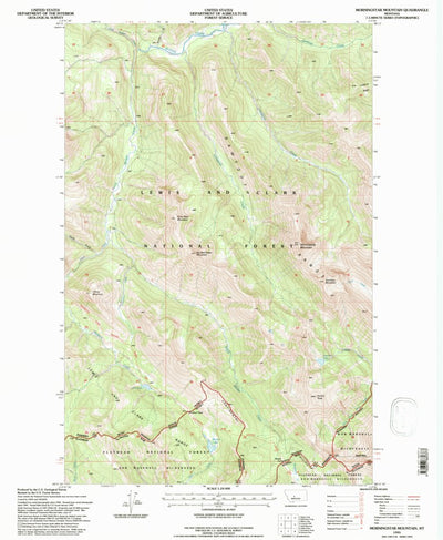 United States Geological Survey Morningstar Mountain, MT (1995, 24000-Scale) digital map