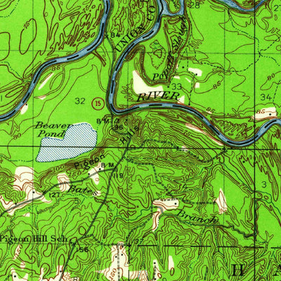 United States Geological Survey Moro Bay, AR (1934, 62500-Scale) digital map