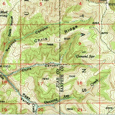 United States Geological Survey Moroni, UT (1951, 62500-Scale) digital map