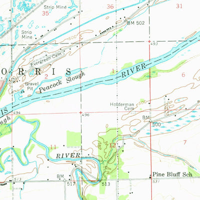 United States Geological Survey Morris, IL (1954, 62500-Scale) digital map