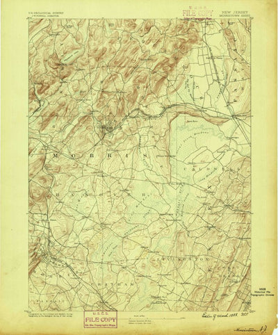 United States Geological Survey Morristown, NJ (1888, 62500-Scale) digital map