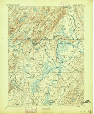 United States Geological Survey Morristown, NJ (1894, 62500-Scale) digital map