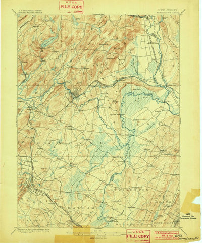 United States Geological Survey Morristown, NJ (1898, 62500-Scale) digital map