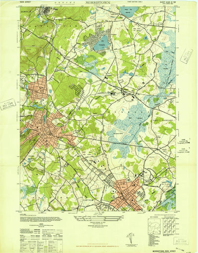 United States Geological Survey Morristown, NJ (1947, 24000-Scale) digital map