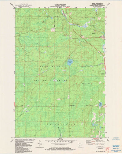 United States Geological Survey Morse, WI (1984, 24000-Scale) digital map