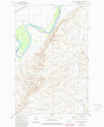 United States Geological Survey Mortarstone Bluff, MT (1972, 24000-Scale) digital map