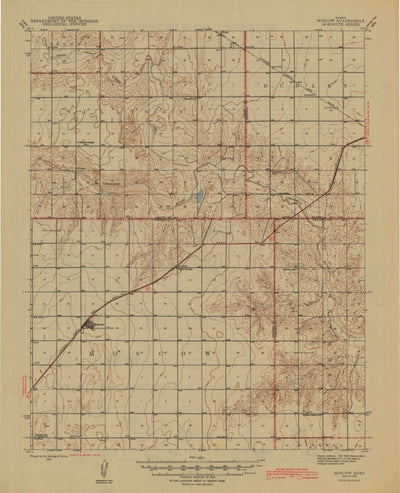 United States Geological Survey Moscow, KS (1945, 62500-Scale) digital map