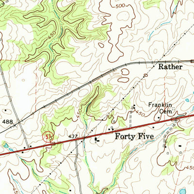 United States Geological Survey Moscow SE, TN (1965, 24000-Scale) digital map